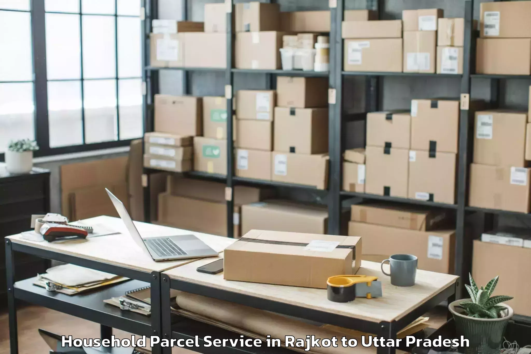 Book Rajkot to Kaushambi Household Parcel Online